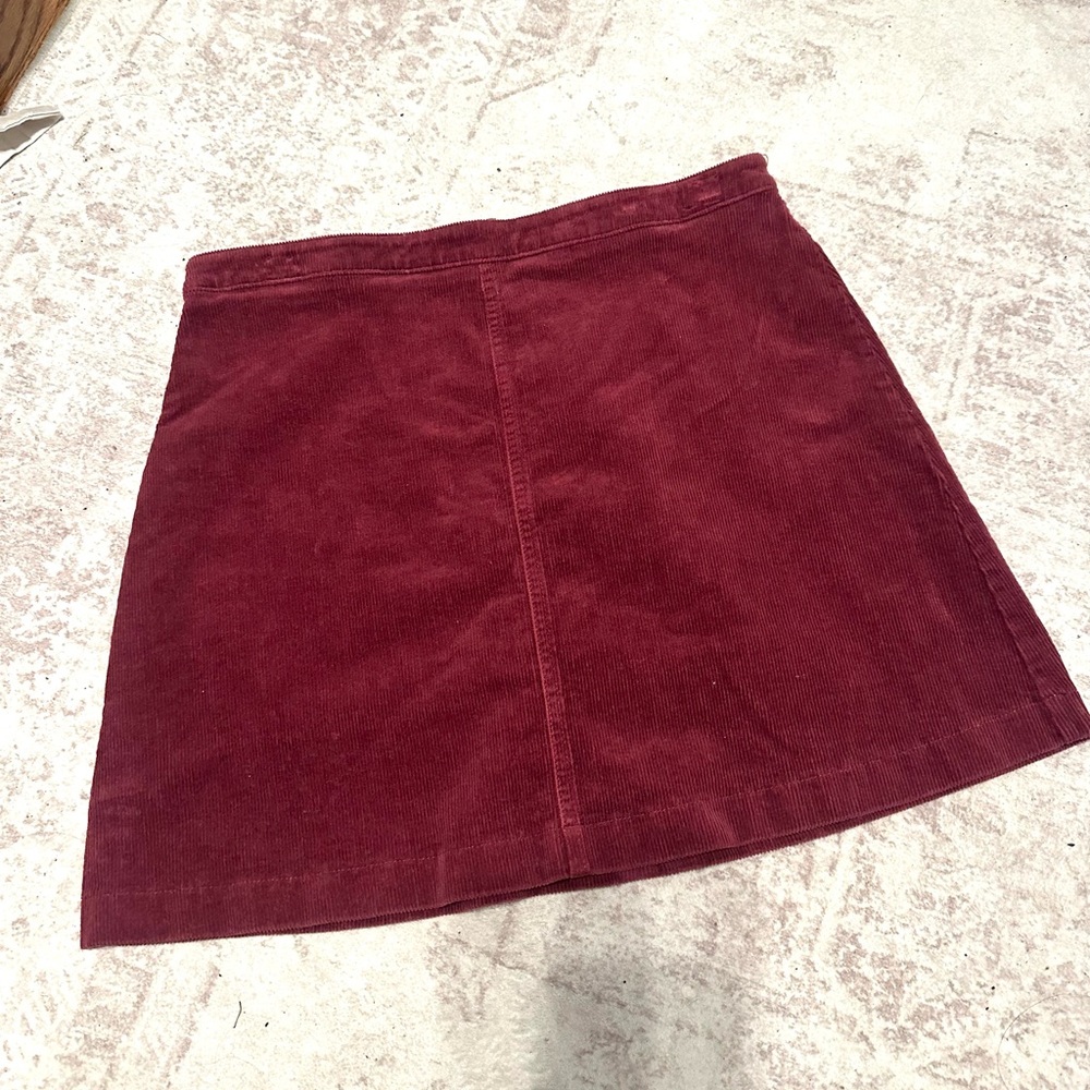 Maroon corduroy mini skirt